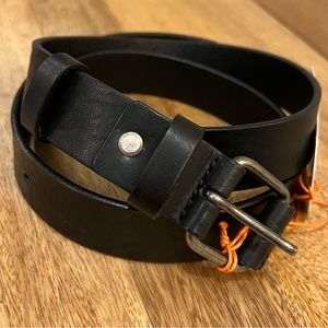 NEW Nudie Jeans Belt Men’s Black Leather NWT Silver Buckle Unisex
